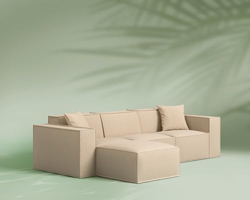 Image of M1 Outdoor Sectional Sofa, Patio Furniture, Celestial Stone | Modular outdoor sectional with SolarWeave fabric, EcoDry fast-dry cushions, and tool-free assembly for outdoor living.