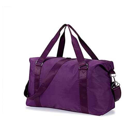 Smith Sursee Travel Duffel Bag Sports Tote Gym Bag Shoulder Weekender Overnight Bag Tote Carry on Luggage Bag Flight Holdall Duffel with Trolley Sleeve Training Handbag for Women Men, Purple Cover