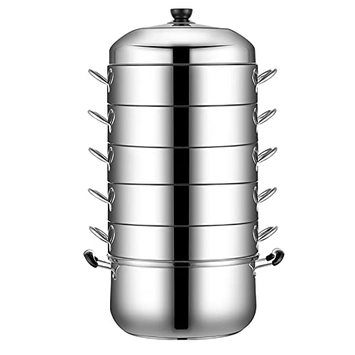 蒸し器/ストックポット/430ステンレススチール、厚みのある3層複合ポット底、蒸しシーフード、パン、煮込みリブ22cm、28cm