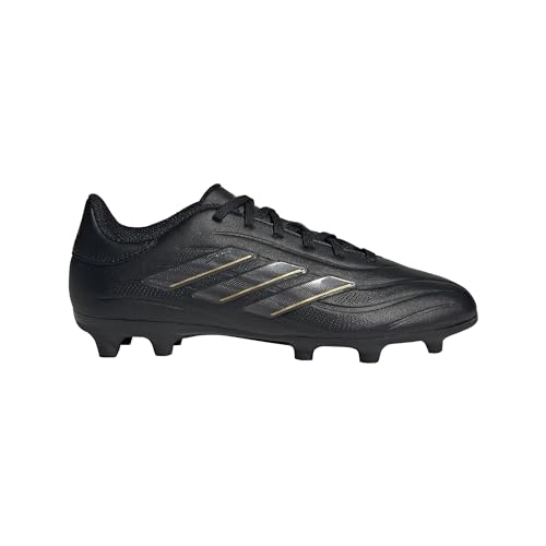 adidas Copa Pure II League Firm Ground Sneaker, Black/Carbon/Gold Metallic, 6 US Unisex Big Kid