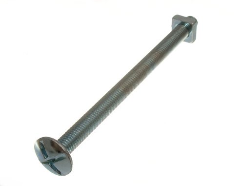 Boulons de toiture M8 x 120 mm avec écrous carrés lot de 40 pièces en acier zingué