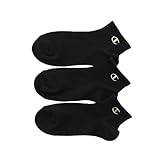 [チャンピオン] 靴下 無地ソックス キッズ (3足組) 抗菌防臭 ノンパイル ロゴ刺繍 ワンポイントロゴ ショートレングスソックス3P CBSCY301 ブラック 19.0-24.0 cm