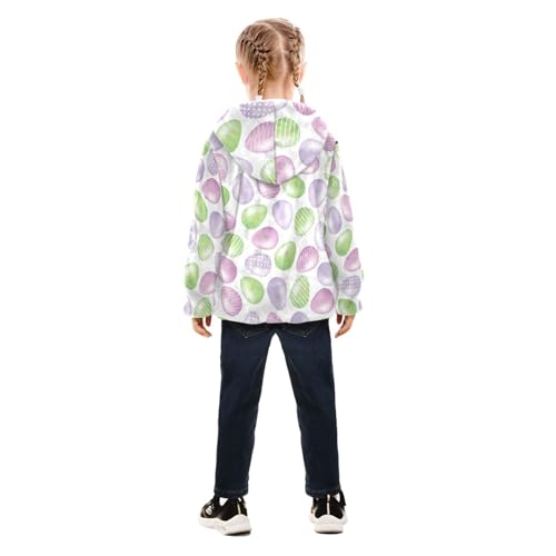 OTVEE Easter Green Purple Eggs Kids Hoodie Jacket Fall Spring Full Zip Warm Outwear Coat4