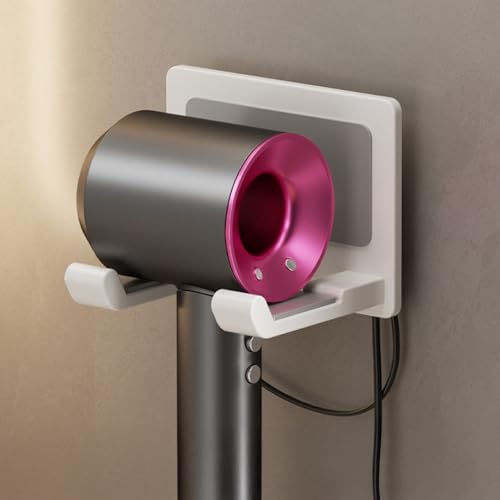 FANXIYA Haartrocknerhalter Luftfahrtaluminium Fönhalter ohne Bohren Halterung für Haartrockner Fönhalter zum Kleben Fönhalter Wandhalterung Halter Rack für Haartrockner (Weiß)