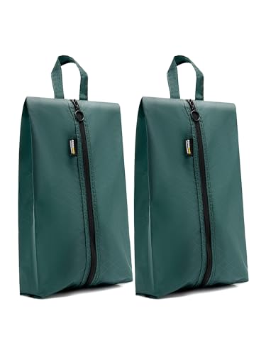 SOARSAIL 2 Pack Shoe Bags for Travel Water-Resistant Organizers Green