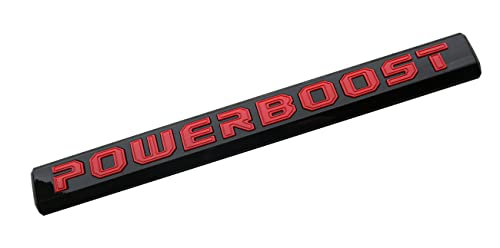 Image of 2pcs POWERBOOST Latter Emblem Left Door Badge Nameplate Replacement for 2019-2023 F-150 (Red)