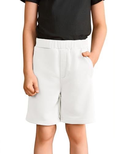 Haloumoning Boys Shorts Kids Casual Elastic Waist Summer Basketball Shorts with Pockets 5-14 Years