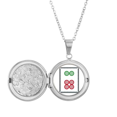 Mahjong Collier médaillon à 6 carreaux au motif pois et finitions haut de gamme