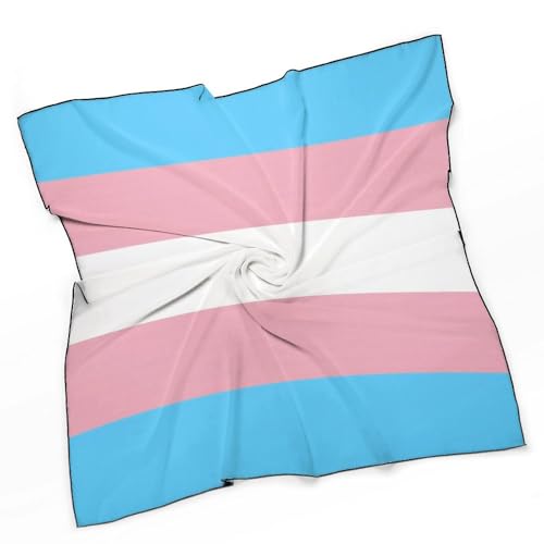 Transgender Pride Flag Scarf For Women Silk Head Scarf Square Hair Scarves Shawls Hair Wraps Bandana Neckerchief Decor for Adult 27 * 27 Inches3