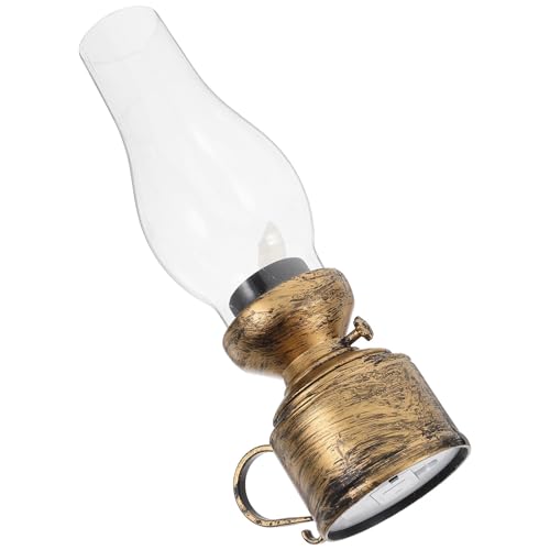TOKIDNY Lámpara Electrónica de Queroseno Vintage para Decoración de Escritorio y Habitaciones, Lámpara de Mesa Retro Luz Parpadeante para Celebraciones y Ambiente Acogedor