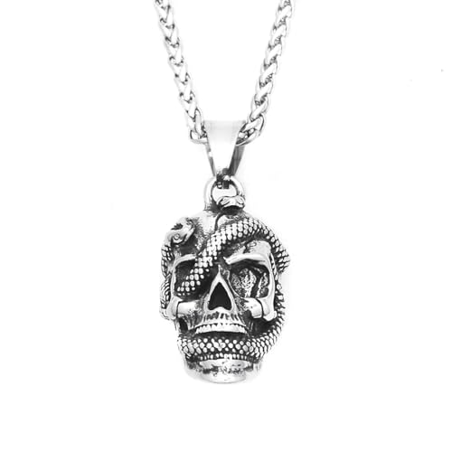 Collier crâne de serpent pour hommes cherchant un look punk unique