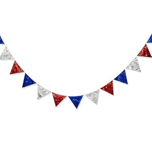 pinkblume Red Blue Silver Decorations Double Sided Sequin Fabric Triangle Pennant Banner Flag Bunting Garland for Nursery Classroom Home Bedroom Wall 4th of July American Veterans USA Holiday Decor pinkblume Red Blue Silver Decorations Double Sided Sequin Fabric Triangle Pennant Banner Flag Bunting Garland for Nursery Classroom Home Bedroom Wall 4th of July American Veterans USA Holiday Decor