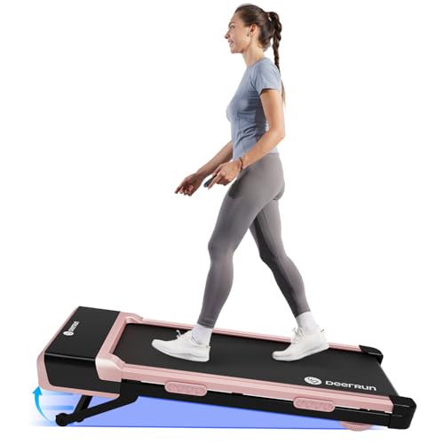DeerRun Walking Pad with 12% Auto Incline, 3.0HP Under Desk Treadmill with Remote Control & APP, Portable Walking Pad 300 lbs Capacity for Home Office