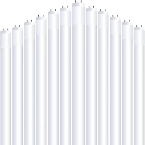 Feit Electric 2ft LED T8 Linear Tube Light, 20W Equivalent, 4000K Cool White, G13 Base, 800 Lumens, Works with Most Magnetic/Electronic Ballasts, 50,000-Hour Lifetime, T24/840/LEDG2/RP/12, 12 Pack by Feit Electric - Used condition - US$73.10