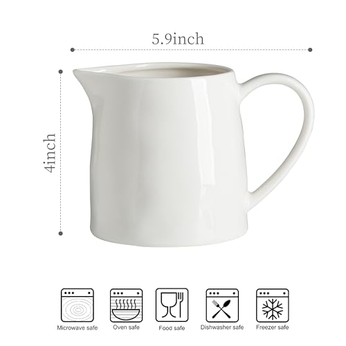 Lyeoboh CERAMICS CREAMER Pitcher - 19 Oz Porcelain Coffee Creamer Pitcher thumb #1