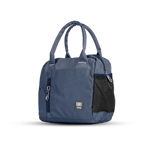 Image of Fluxy Lunch Bag for Men & Women | 7.4L Lunch Tote for Office, School & Travel | Durable 1000D Polyester Lunch Carrier with Zipper & Multiple Pockets | Reusable Tiffin Bag (Blue, 22 cm)