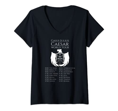 Mujer Julius Caesar World Tour - Ancient Roman Legion Eagle Shield Camiseta Cuello V