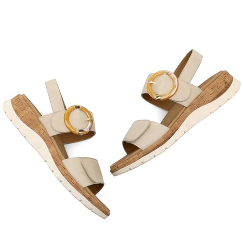 Image of UBFEN Womens Low Wedge Walking Sandals with Arch Support | Open Toe Sandals Adjustable Instep and Ankle Straps for Summer Everyday Outfits, Travel,vacation