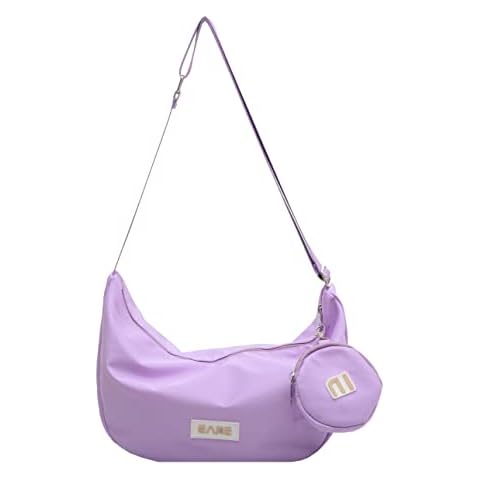 Womens Multipurpose Crossbody Hobo Bags Small Shoulder Bag Fashion 2 in 1 Zip Handbags with Coin Purse (Purple) Cover
