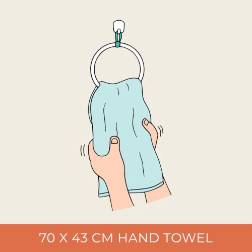 Image of HAMELIN The Ezra Waffle Hand Towel | Pure Cotton Lightweight Anti Microbial & Water Absorbent | Softer Touch Quick Drying Towels | Durable & Long Lasting | White | 70 cm x 43 cm | Pack of 1