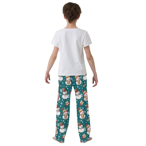 Cute Snowman Snowflake Candy Boys Pants for Kids Jogger Pants with Pockets S-XL3