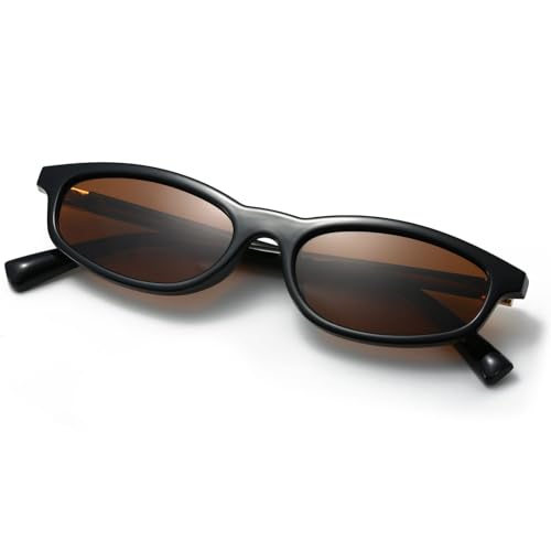 Image of Freckles Mark Polarized 90s Thin Narrow Sunglasses for Women Men Small Sun Glasses Plastic Frame