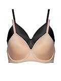 Felina Paramour Topaz Atmungsaktiver Kontur-BH, 2er-Pack, Schwarz, warm, neutral, 2er-Pack, 70E