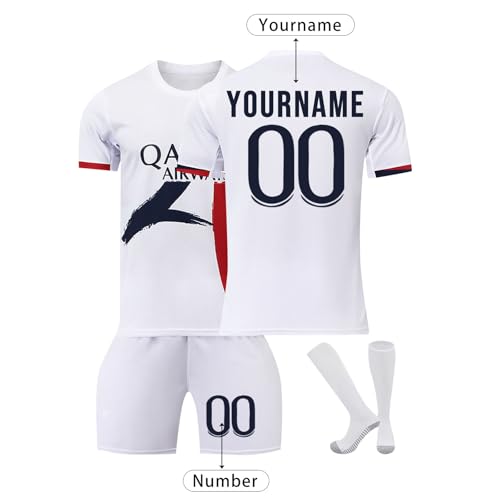 Genérico Personalizada PSG Camiseta de Fútbol, Conjunto de Equipación Deportiva para Hombres Camiseta de Fútbol Camiseta de París