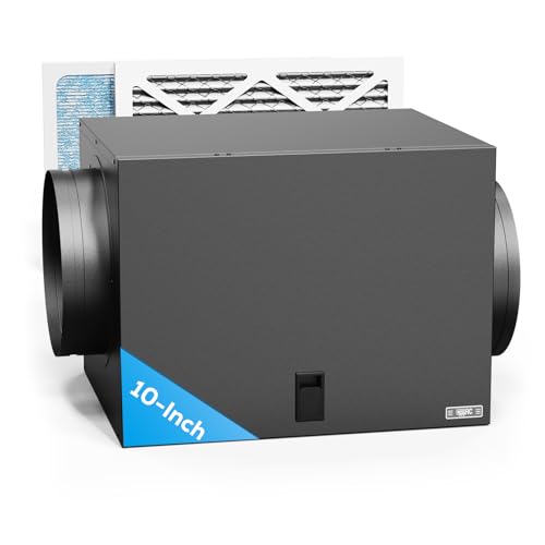Filter Box 10 inches with Efficient Box Fan Filter Duct Filters Box for Fresh Air Intake and Improved Airflow HVAC Filter Box for Family Factory Minerals Planting Tents