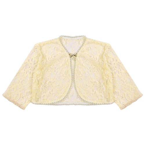 Girls Kids Half Sleeves Bolero Shrug for Prom Party Floral Lace Dress Cape Wedding Shawl Shrug3