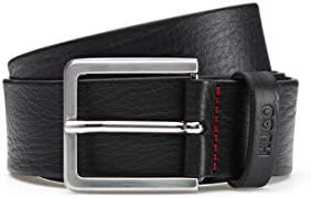 HUGO Heren Riem - Blauwgrijs, 4 Cm Breed, Casual Stijl, Met Reliëf Logo - Gionio_sz40 Model HUGO Heren Riem - Blauwgrijs, 4 Cm Breed, Casual Stijl, Met Reliëf Logo - Gionio_sz40 Model