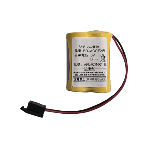 HIGHAKKU Batería de repuesto BR AGCF2W GE/Fanuc BR AGCF2W para controlador lógico programable PLC A98L 0031 0011 con enchufe negro