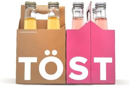 TÖST All-Natural Non-Alcoholic Sparkling Beverage, 250 ML - 16 pack (8.54 oz (Pack of 8), TÖST + TÖST ROSÉ)