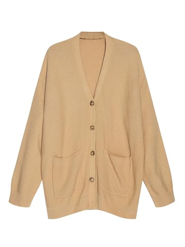 Image of ZAFUL Womens Open Front Cardigan Sweater Button Down Oversized Knit Loose Casual Chunky Pocket Outwear Coats