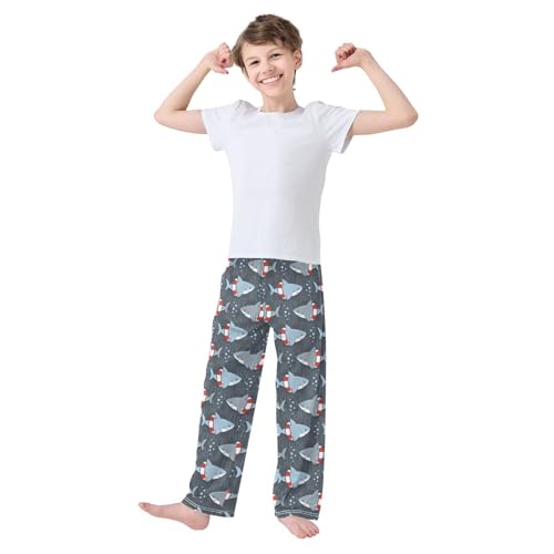 Shark Bubble Boys Long Pants Soft Trousers Elastic Waist Kids Lounge Bottoms with Pockets S-XL2