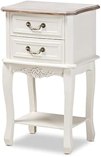 Bowery Hill White and Oak Finished 2-Drawer Wood Nightstand