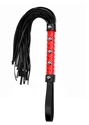 MALINERO Black Crop Whip - Faux Leather Horse Riding Whip - Equestrian Horse Whips