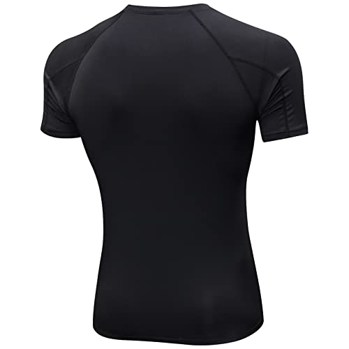 model wearing black compression shirt