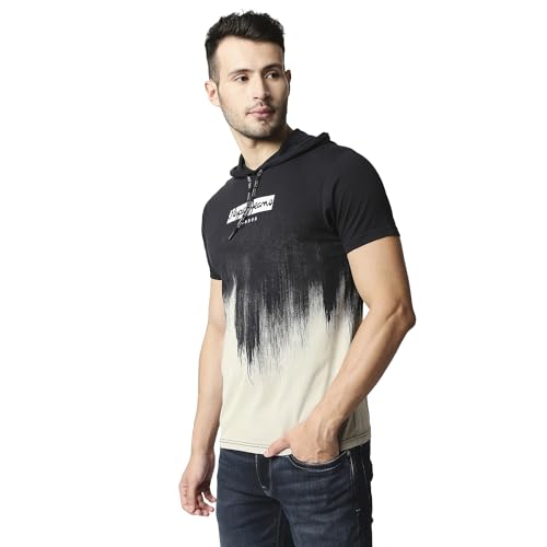 Image of Pepe Jeans Men's Cotton Printed Loose Fit T-Shirt with Hood
