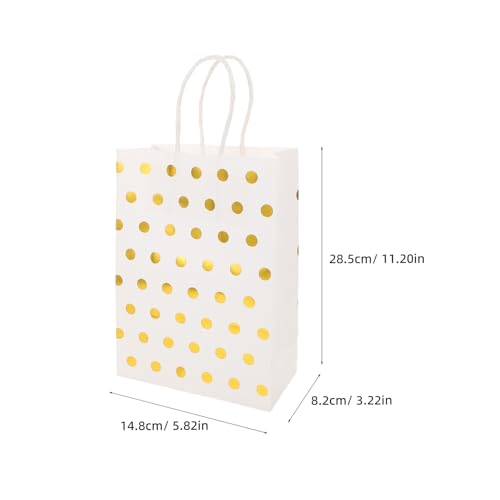 Sac emballage bijoux kraft à poignées et sacoche cadeaux invités Healvian à pois dorés - 30 pièces