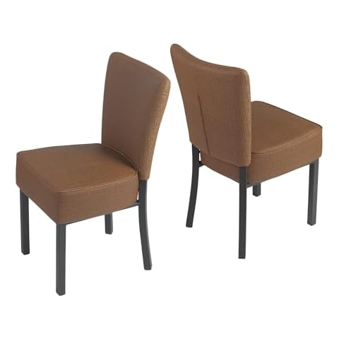LUCKYERMORE Leather Dining Chairs Set of 2 Modern Kitchen Room Chairs with Upholstered Fully Assembled Heavy Duty Sturdy Mid Century, Vinyl Leather Coffee Cover