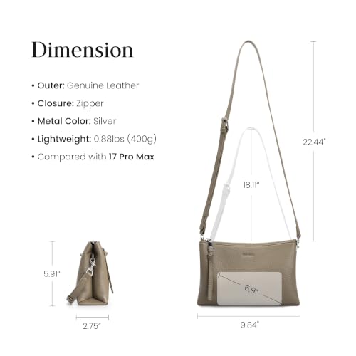 Image of befen Genuine Leather Crossbody Bags for Women, Small RFID Leather Purses | Small Leather Cross Body Purses with RFID Card Slots, Cross Shoulder Handbags for Travel Work Daily Use
