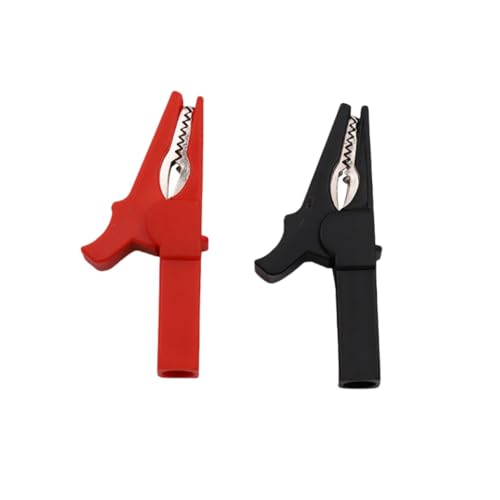 Image of 55mm Crocodile Clamp Probe Alligator Clip Alligator DIY Clips Test Probe Black Red Color Socket Cable Insulated Electric Clips(2Red2Black)