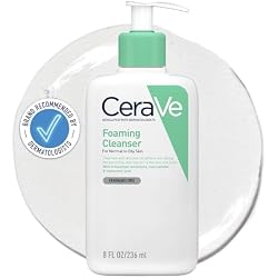 CeraVe Foaming Cleanser for Normal to Oily Skin with Niacinamide & 3 Essential Ceramides, Developed with Dermatologists, Gently Cleanses & Removes Excess Oil, Fragrance-Free