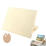 13 x 9 Inches Wooden Tabletop Easels for Painting, 3-Position Adjustable Drawing & Sketching Board with Palette, Art Desktop Easel for Adults, Artists, Beginners & Student