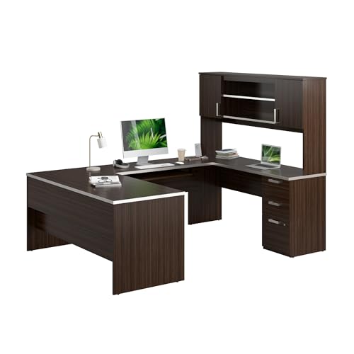 Bestar Modern Executive Desk With Hutch