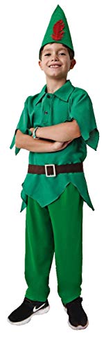 Gojoy shop Disfraz de Peter Pan para Niños y Niñas Carnaval Halloween (Contiene:Gorro, Camiseta,...