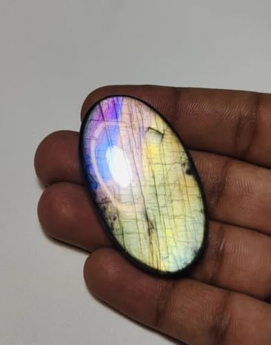 Labradorite ovale véritable 50x27mm pierre naturelle de qualité pour création de bijoux uniques - 4