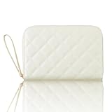 [chamo] 母子手帳ケース 通帳ケース お薬手帳 マルチケース 母子手帳 ケース 通帳 ジャバラ 保険証 母子手帳入れ 2人用 二人分 (Pearl White, Medium)