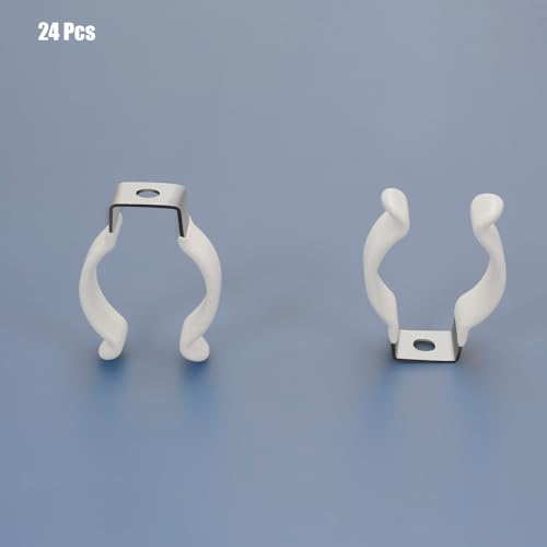 Jesled JD-T8-CLIP 24-Pack) Jesled T8 U Clips Holder Bracket For 8Ft Led Light Bulbs, Led Fluorescent Tube Replacement Mounting Accessories, Stainless Steel Lamp Support thumb #1